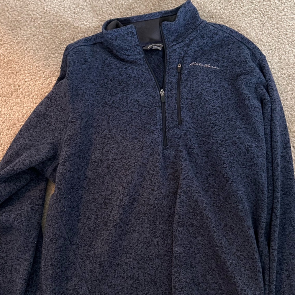 Eddie Bauer Blue Quarter-Zip Pullover
